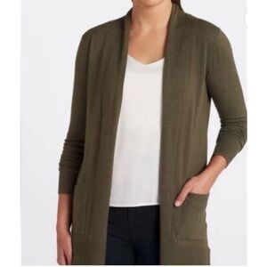 Pink Clover Olive Open Front Cardigan Viscose Blend Sweater. Womens Size M. Soft